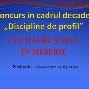 Concursul „Cel mai bun elev în meserie”